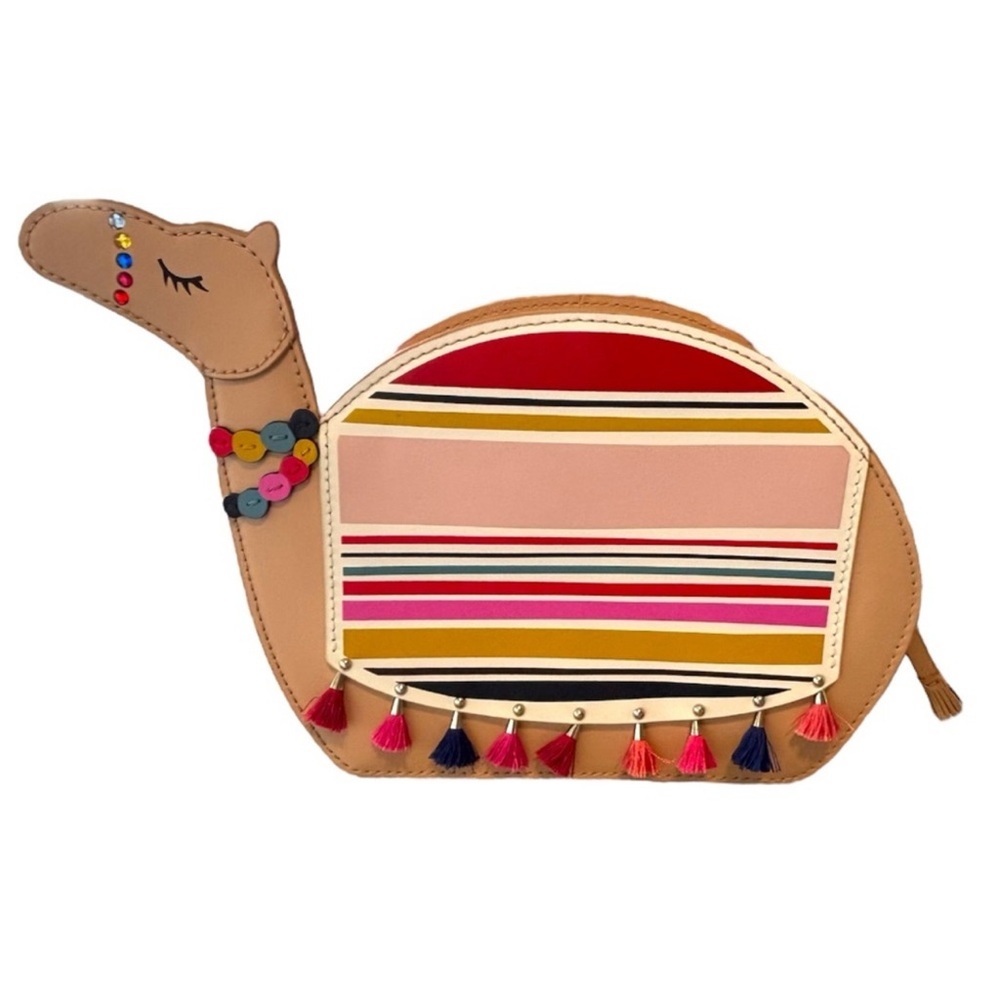 kate spade Tan Pink Red Multicolor Camel Crossbody Bag - Picture 2 of 6